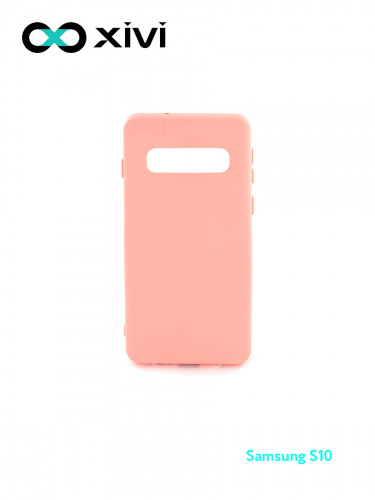 Накладка задняя Xivi для SAMSUNG  Galaxy S10, Silicon Case, силикон, матовая, №19, цвет розовый 1