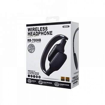 Наушники полноразмерные Remax, RB-700HB, headphone, микрофон, bluetooth, чёрный