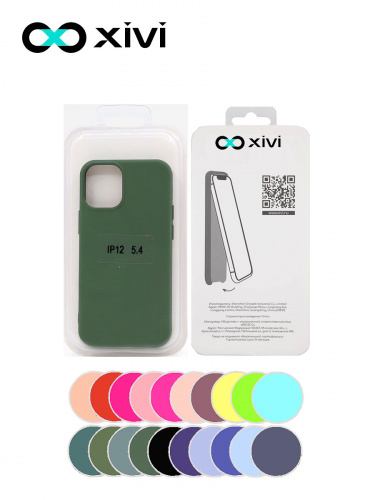 Накладка задняя Xivi для APPLE iPhone 12 5.4, Silicon Case, силикон, матовая, №59, цвет темно-зеленый 5