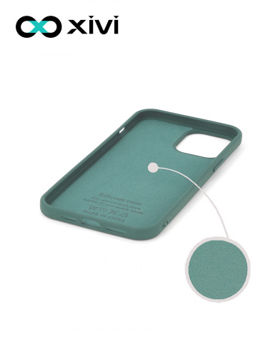 Накладка задняя Xivi для APPLE iPhone 12 6.7, Silicon Case, силикон, матовая, №46, цвет изумрудный 2