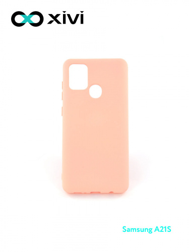 Накладка задняя Xivi для SAMSUNG Galaxy A21S, Silicon Case, силикон, матовая, №30, цвет розовый 1