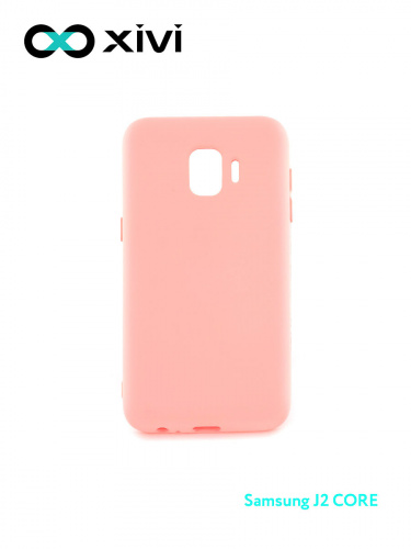 Накладка задняя Xivi для SAMSUNG Galaxy J2 CORE J260, Silicon Case, силикон, матовая, №19, цвет розовый 1