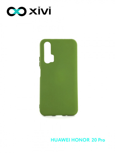 Накладка задняя Xivi для HUAWEI HONOR 20 PRO, Silicon Case, силикон, матовая, №57, цвет зелёный 1