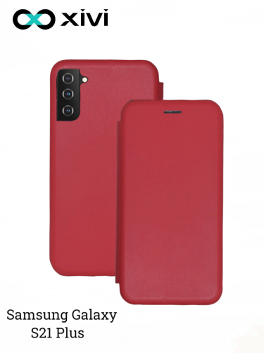 Чехол-книжка Xivi для SAMSUNG Galaxy S21 Plus, Fashion Case, на магните, экокожа, цвет красный 1