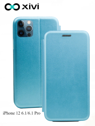 Чехол-книжка Xivi для APPLE iPhone 12 6.16.1 Pro, Fashion Case, на магните, экокожа, цвет голубой 1