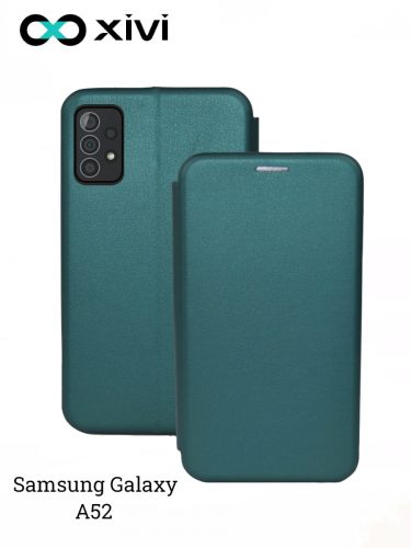 Чехол-книжка Xivi для SAMSUNG  Galaxy A52, Fashion Case, на магните, экокожа, цвет зелёный 1
