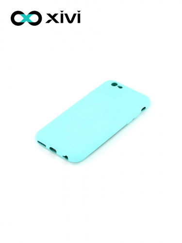 Накладка задняя Xivi для APPLE iPhone 6 6S (4.7), Silicon Case, силикон, матовая, №8, цвет голубой 3