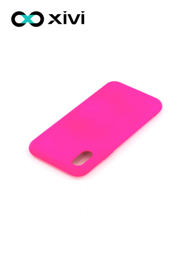 Накладка задняя Xivi для APPLE iPhone X XS, Silicon Case, силикон, матовая, №64, цвет фуксия 4