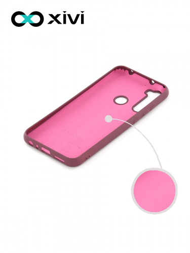Накладка задняя Xivi для XIAOMI Redmi Note 8T, Silicon Case, силикон, матовая, №73, цвет винный 2