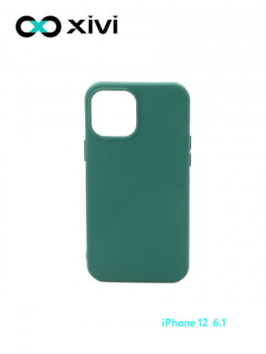 Накладка задняя Xivi для APPLE iPhone 12 6.1 6.1 Pro, Silicon Case, силикон, матовая, №46, цвет изумрудный 1