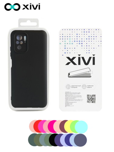 Накладка задняя Xivi для XIAOMI REDMI NOTE 10 , Silicon Case, силикон, матовая, №1, цвет чёрный 7