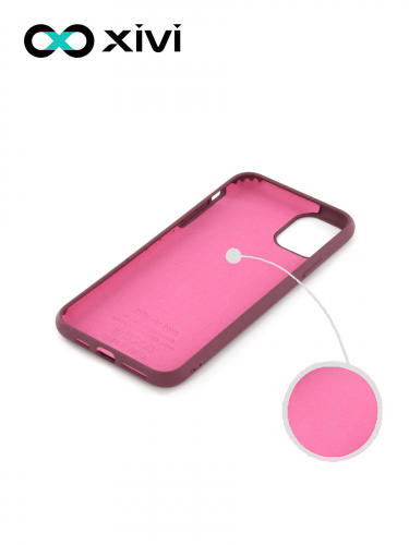 Накладка задняя Xivi для APPLE iPhone 11 Pro Max, Silicon Case, силикон, матовая, №73, цвет винный 2