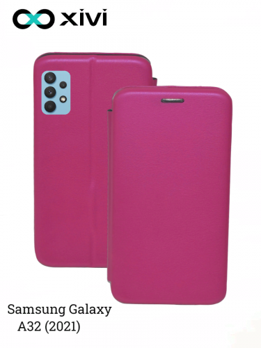 Чехол-книжка Xivi для SAMSUNG  Galaxy A32 (2021), Fashion Case, на магните, экокожа, цвет розовый 1