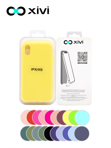 Накладка задняя Xivi для APPLE iPhone X XS, Silicon Case, силикон, матовая, №41, цвет жёлтый 5