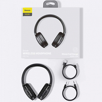 Наушники полноразмерные Baseus, D02 Pro, NGD02-C01, микрофон, bluetooth, чёрный
