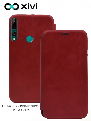 Чехол-книжка Xivi для HUAWEI Y9 PRIME 2019P SMART Z, Premium, вертикальный шов, на магните, экокожа, цвет красный 1