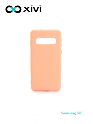 Накладка задняя Xivi для SAMSUNG  Galaxy S10, Silicon Case, силикон, матовая, №30, цвет розовый 1