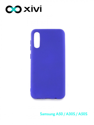 Накладка задняя Xivi для SAMSUNG Galaxy A50 A30S A50S, Silicon Case, силикон, матовая, №47, цвет синий 1