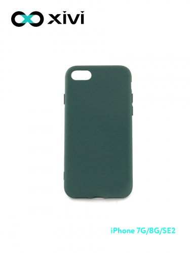 Накладка задняя Xivi для APPLE iPhone 7 8 SE2, Silicon Case, силикон, матовая, №46, цвет изумрудный 10