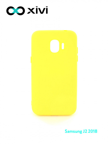 Накладка задняя Xivi для SAMSUNG Galaxy J2 2018 J250G, Silicon Case, силикон, матовая, №41, цвет жёлтый 1