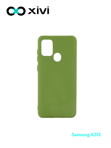 Накладка задняя Xivi для SAMSUNG Galaxy A21S, Silicon Case, силикон, матовая, №57, цвет зелёный 1