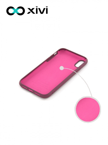 Накладка задняя Xivi для APPLE iPhone XR, Silicon Case, силикон, матовая, №73, цвет винный 2