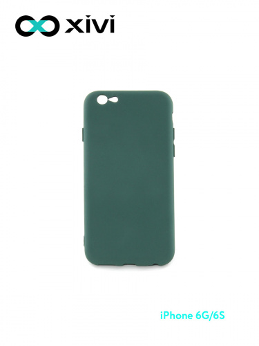 Накладка задняя Xivi для APPLE iPhone 6 6S (4.7), Silicon Case, силикон, матовая, №46, цвет изумрудный 10