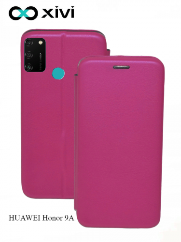 Чехол-книжка Xivi для HUAWEI Honor 9A, Fashion Case, на магните, экокожа, цвет ярко-розовый 1