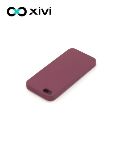Накладка задняя Xivi для APPLE iPhone 5 5S SE, Silicon Case, силикон, матовая, №73, цвет винный 4