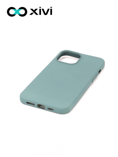 Накладка задняя Xivi для APPLE iPhone 12 6.7, Silicon Case, силикон, матовая, №56, цвет зелёный 3
