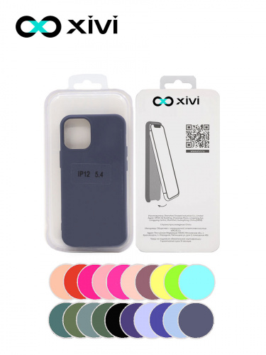 Накладка задняя Xivi для APPLE iPhone 12 5.4, Silicon Case, силикон, матовая, №2, цвет индиго, тёмный 5