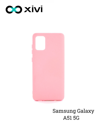 Накладка задняя Xivi для SAMSUNG Galaxy A51 5G, Silicon Case, силикон, матовая, №19, цвет розовый 1