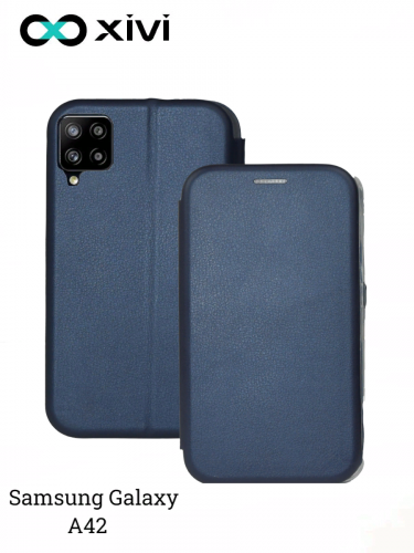Чехол-книжка Xivi для SAMSUNG  Galaxy A42, Fashion Case, на магните, экокожа, цвет темно-синий 1