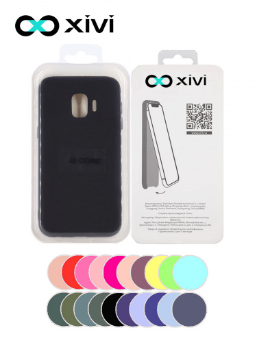 Накладка задняя Xivi для SAMSUNG Galaxy J2 CORE J260, Silicon Case, силикон, матовая, №1, цвет чёрный 5