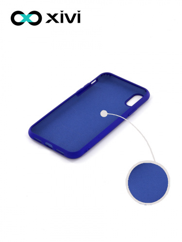 Накладка задняя Xivi для APPLE iPhone X XS, Silicon Case, силикон, матовая, №47, цвет синий 2
