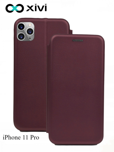 Чехол-книжка Xivi для APPLE iPhone 11 Pro, Fashion Case, на магните, экокожа, цвет винный 1