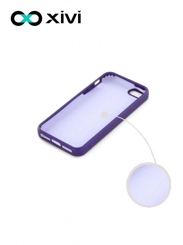 Накладка задняя Xivi для APPLE iPhone 5 5S SE, Silicon Case, силикон, матовая, №17, цвет фиолетовый 2
