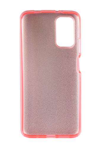 Накладка задняя для XIAOMI POCO F3, силикон, блёстки, цвет: розовый
