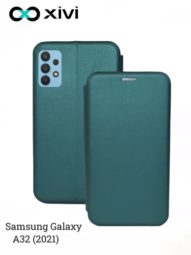 Чехол-книжка Xivi для SAMSUNG  Galaxy A32 (2021), Fashion Case, на магните, экокожа, цвет зелёный 1