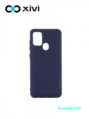 Накладка задняя Xivi для SAMSUNG Galaxy A21S, Silicon Case, силикон, матовая, №2, цвет индиго, тёмный 1