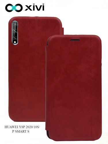 Чехол-книжка Xivi для HUAWEI Y8P 202010SP SMART S, Premium, вертикальный шов, на магните, экокожа, цвет красный 1