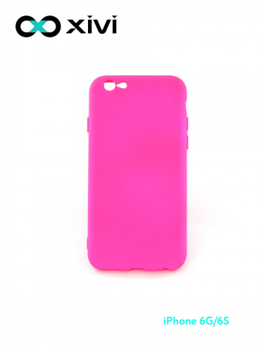 Накладка задняя Xivi для APPLE iPhone 6 6S (4.7), Silicon Case, силикон, матовая, №64, цвет фуксия 10
