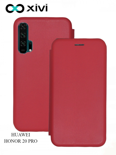 Чехол-книжка Xivi для HUAWEI HONOR 20 PRO, Fashion Case, на магните, экокожа, цвет красный 1