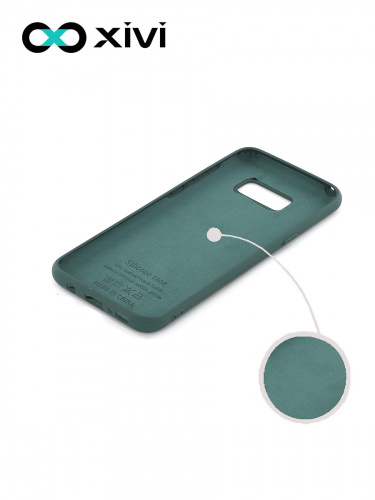 Накладка задняя Xivi для SAMSUNG Galaxy S8, Silicon Case, силикон, матовая, №46, цвет изумрудный 2