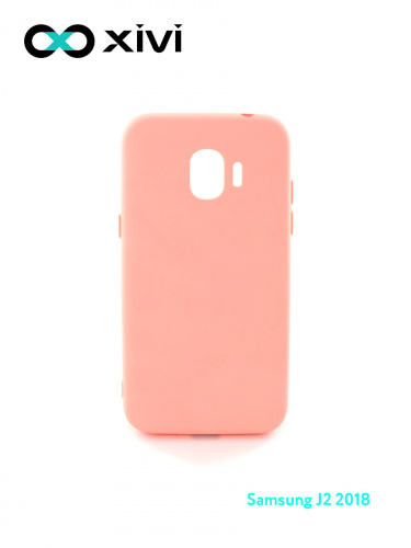 Накладка задняя Xivi для SAMSUNG Galaxy J2 2018 J250G, Silicon Case, силикон, матовая, №19, цвет розовый 1