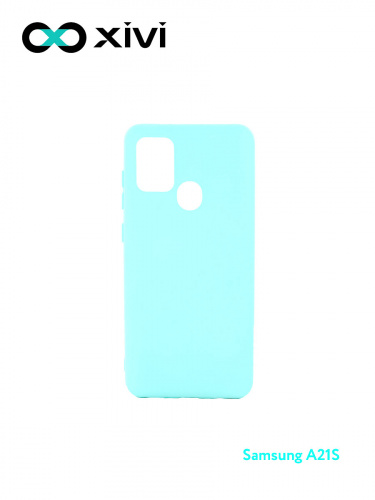 Накладка задняя Xivi для SAMSUNG Galaxy A21S, Silicon Case, силикон, матовая, №8, цвет голубой 1