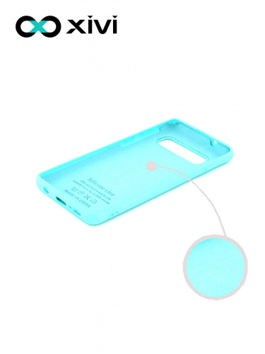 Накладка задняя Xivi для SAMSUNG  Galaxy S10, Silicon Case, силикон, матовая, №8, цвет голубой 2