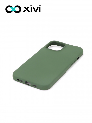 Накладка задняя Xivi для APPLE iPhone 12 6.1 6.1 Pro, Silicon Case, силикон, матовая, №59, цвет темно-зеленый 3
