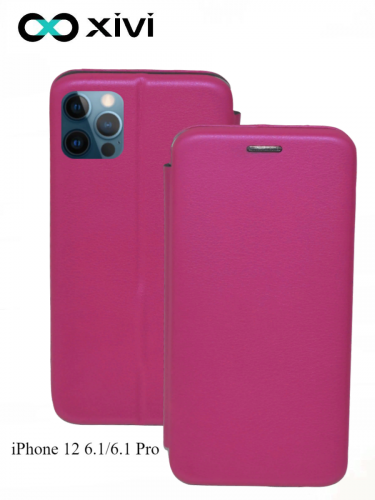 Чехол-книжка Xivi для APPLE iPhone 12 6.16.1 Pro, Fashion Case, на магните, экокожа, цвет ярко-розовый 1