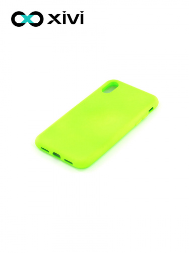 Накладка задняя Xivi для APPLE iPhone X XS, Silicon Case, силикон, матовая, №61, цвет салатовый 3